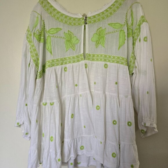 Free People Edie Tee White and Lime Combo - READ DESCRIPTION - Picture 4 of 14